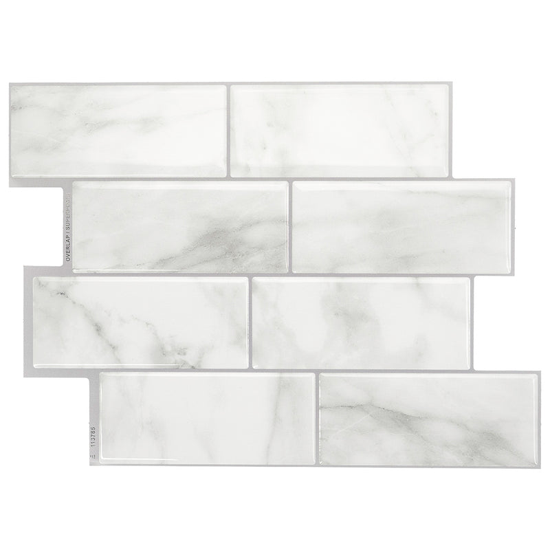 METRO Grey, White peel and stick backsplash tile smart tiles for kitchen, bathroom, vr and fireplace