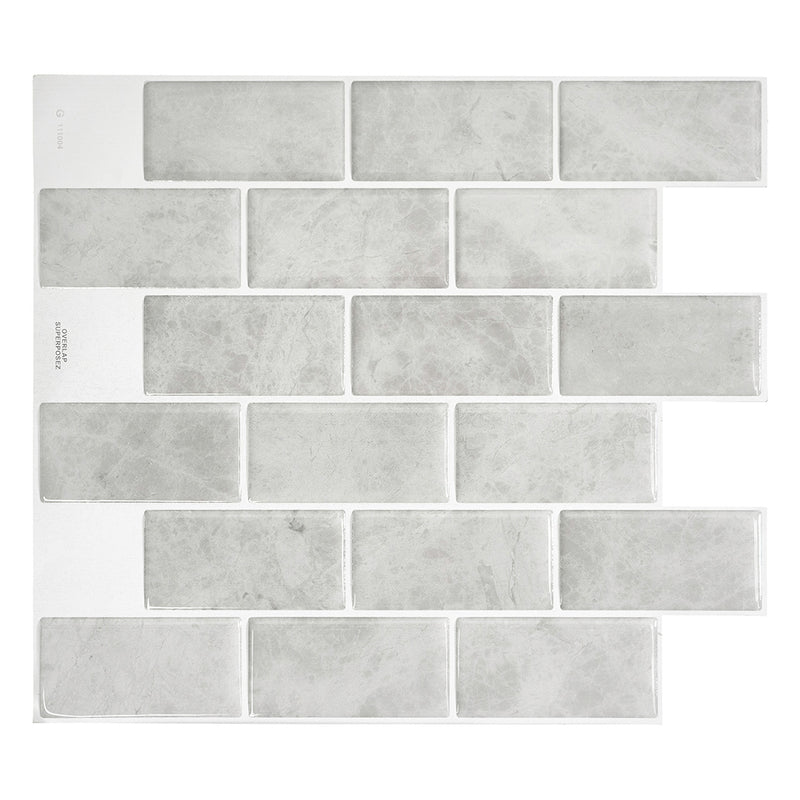 Subway grey peel and stick backsplash tile smart tiles for kitchen, bathroom, vr and fireplace