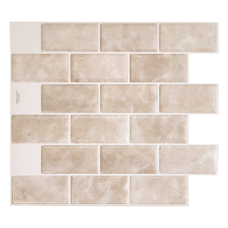 Subway beige peel and stick backsplash tile smart tiles for kitchen, bathroom, vr and fireplace