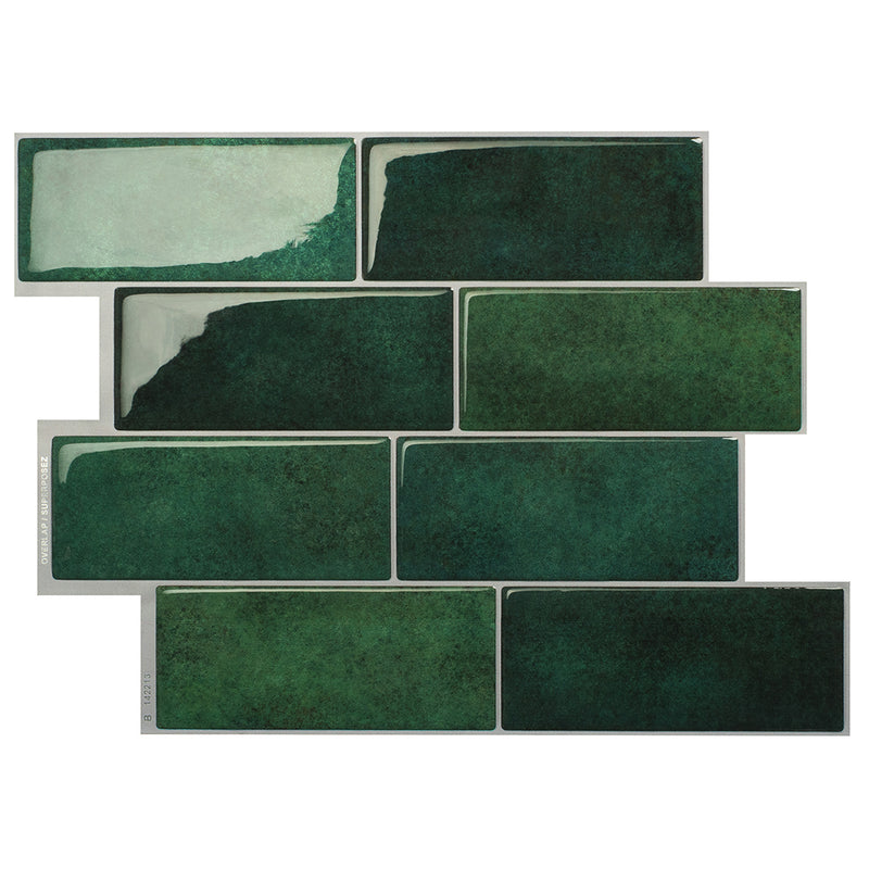 METRO Green peel and stick backsplash tile smart tiles for kitchen, bathroom, vr and fireplace