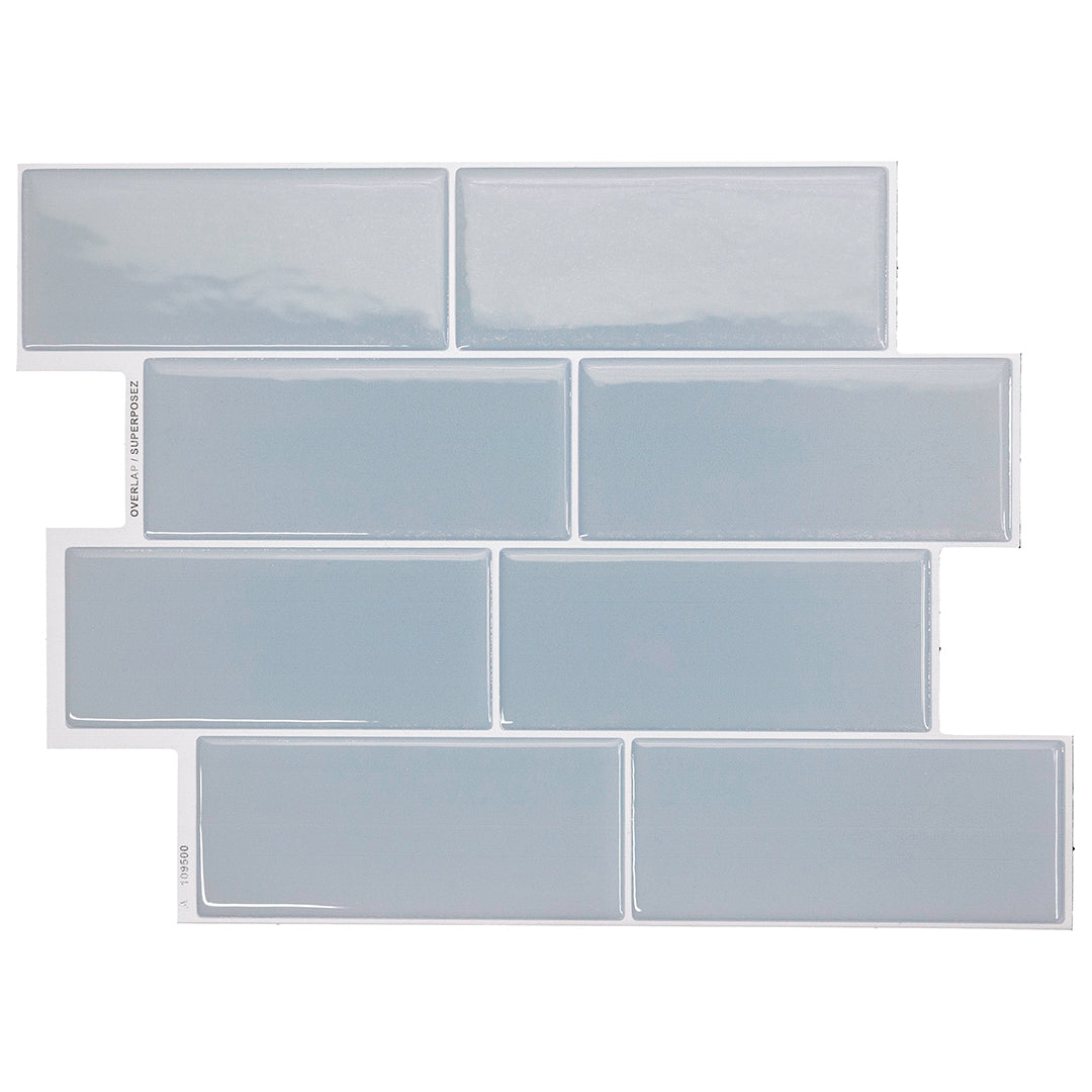 METRO Blue peel and stick backsplash tile smart tiles for kitchen, bathroom, vr and fireplace