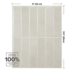 Dimensions peel and stick backsplash tiles MOROCCO White Grey Smart Tiles