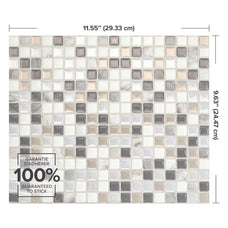 Dimensions peel and stick backsplash tiles MURANO Beige, Grey, White Smart Tiles