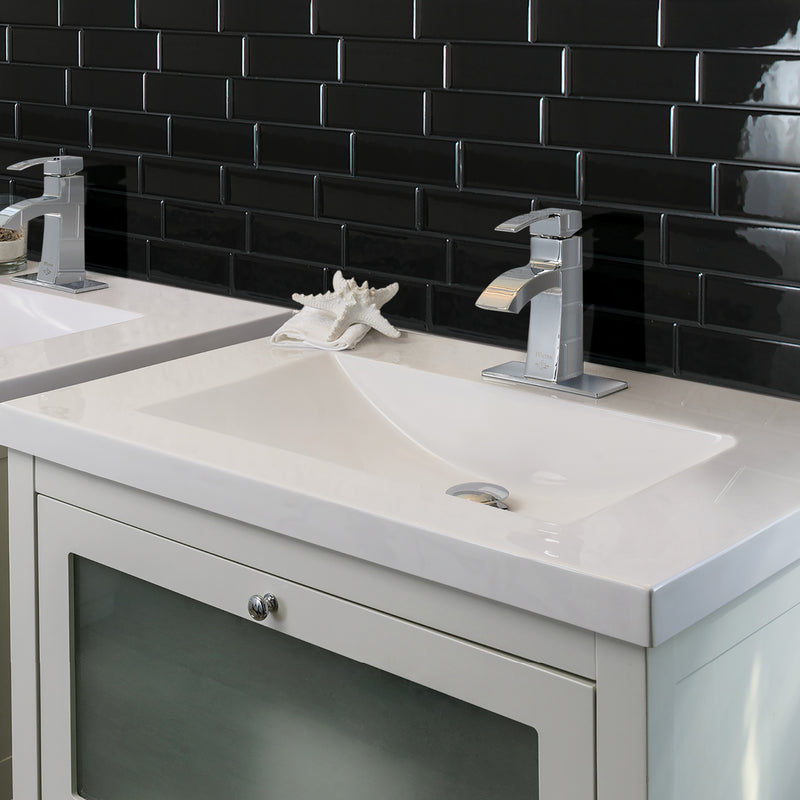 METRO Black peel and stick backsplash tile smart tiles for kitchen, bathroom, vr and fireplace