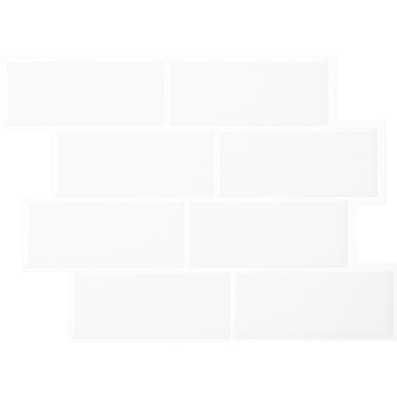 METRO White peel and stick backsplash tile smart tiles for kitchen, bathroom, vr and fireplace