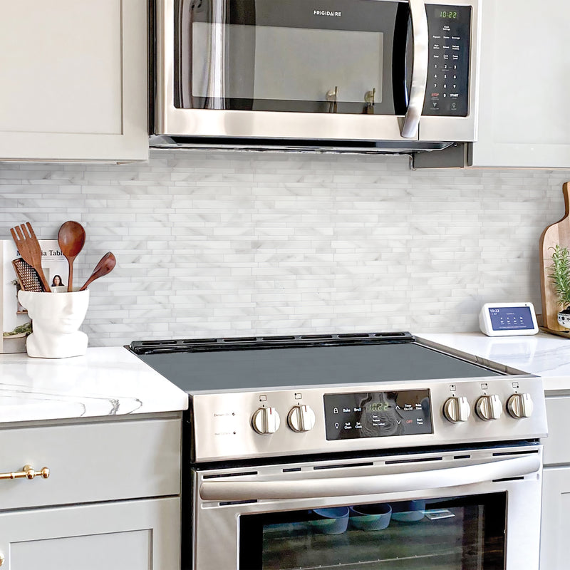 MILANO Grey, White peel and stick backsplash tile smart tiles for kitchen, bathroom, vr and fireplace