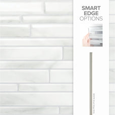 smart edge peel and stick backsplash tiles MILANO Grey, White Smart Tiles