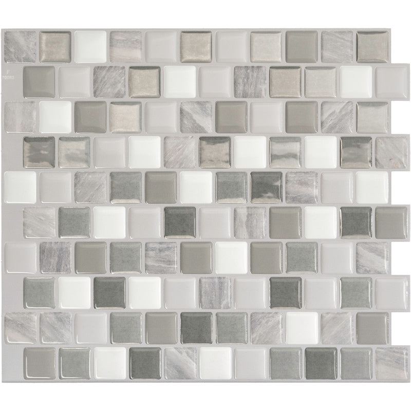 BRIXIA Grey, White peel and stick backsplash tile smart tiles for kitchen, bathroom, vr and fireplace