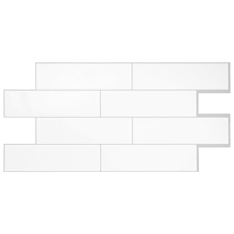 XL OSLO White peel and stick backsplash tile smart tiles for kitchen, bathroom, vr and fireplace