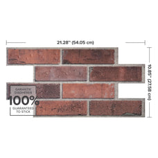 Dimensions peel and stick backsplash tiles BRIK Red Smart Tiles