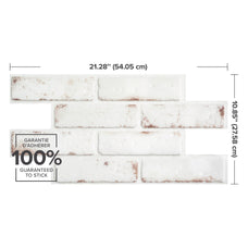 Dimensions peel and stick backsplash tiles BRIK Red, White Smart Tiles
