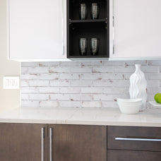 kitchen, bathroom peel and stick backsplash tiles BRIK Red, White Smart Tiles