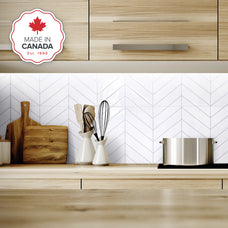 kitchen, bathroom peel and stick backsplash tiles BLOK White Smart Tiles