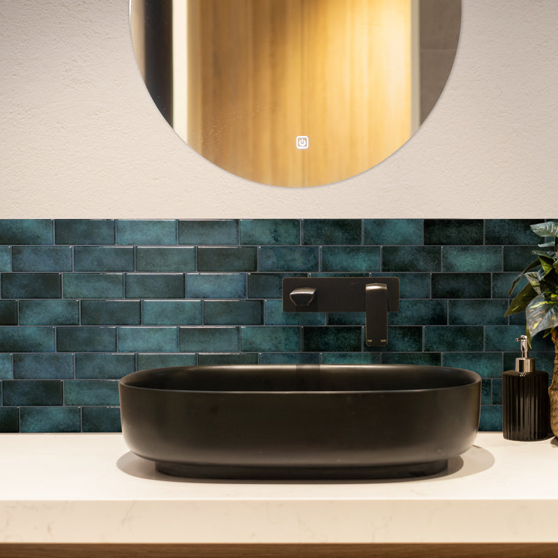 METRO Green peel and stick backsplash tile smart tiles for kitchen, bathroom, vr and fireplace