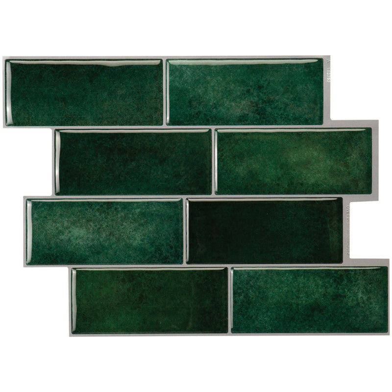 METRO Green peel and stick backsplash tile smart tiles for kitchen, bathroom, vr and fireplace