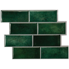 METRO Green peel and stick backsplash tile smart tiles for kitchen, bathroom, vr and fireplace