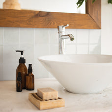 Bathroom peel and stick backsplash tile Zellige white Smart Tiles