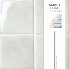 Smart Edge peel and stick backsplash tile Zellige white Smart Tiles