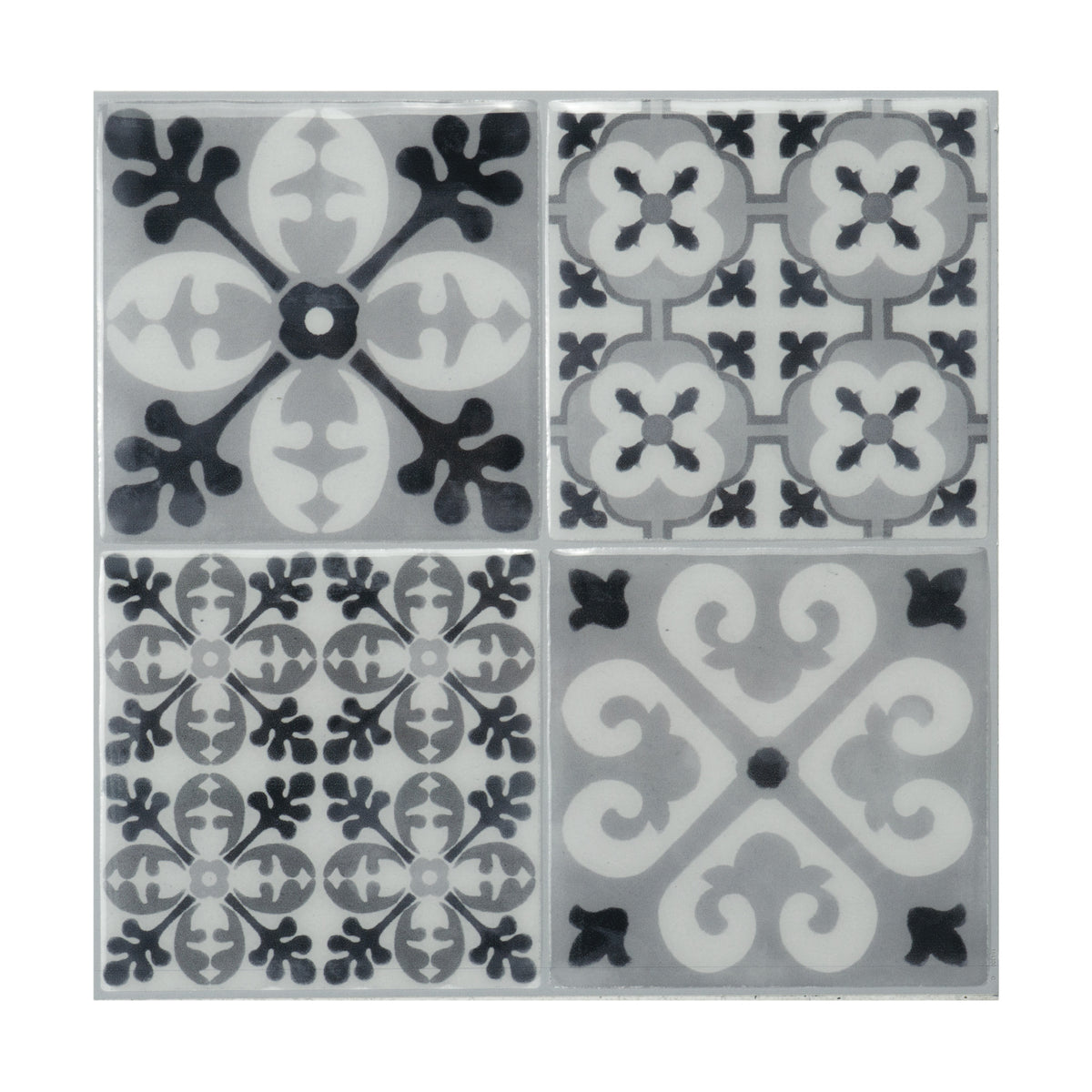 Vintage grey and black peel and stick backsplash tile smart tiles for kitchen, bathroom, vr and fireplace