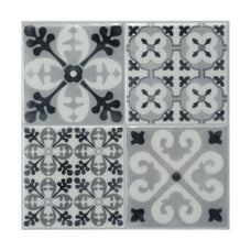 Vintage grey and black peel and stick backsplash tile smart tiles for kitchen, bathroom, vr and fireplace