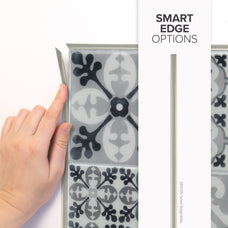 Smart Edge peel and stick backsplash tile Vintage grey and black Smart Tiles