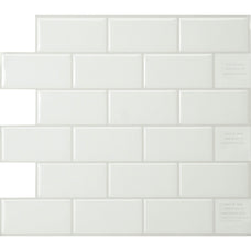 Subway white peel and stick backsplash tile smart tiles for kitchen, bathroom, vr and fireplace