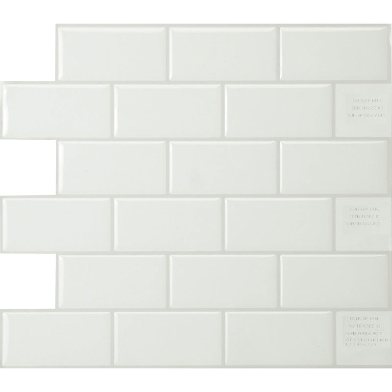 Subway white peel and stick backsplash tile smart tiles for kitchen, bathroom, vr and fireplace