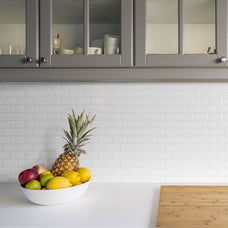 Kitchen peel and stick backsplash tile Subway white Smart Tiles