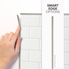 Smart edge peel and stick backsplash tile Subway white Smart Tiles