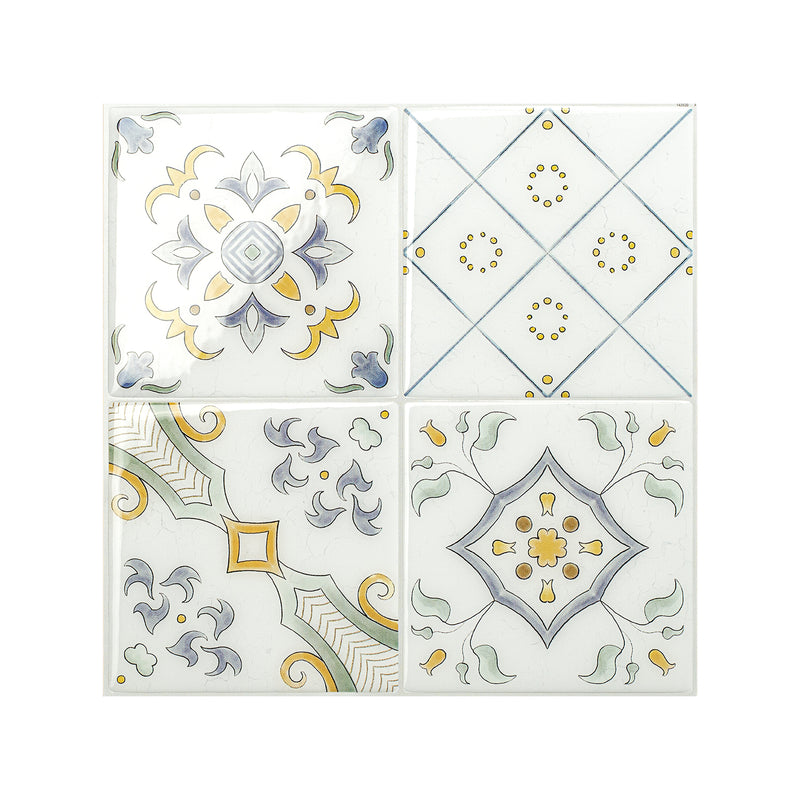 Vintage flowers peel and stick backsplash tile smart tiles for kitchen, bathroom, vr and fireplace