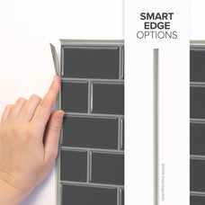 Smart Edge peel and stick backsplash tile Subway grey Smart Tiles
