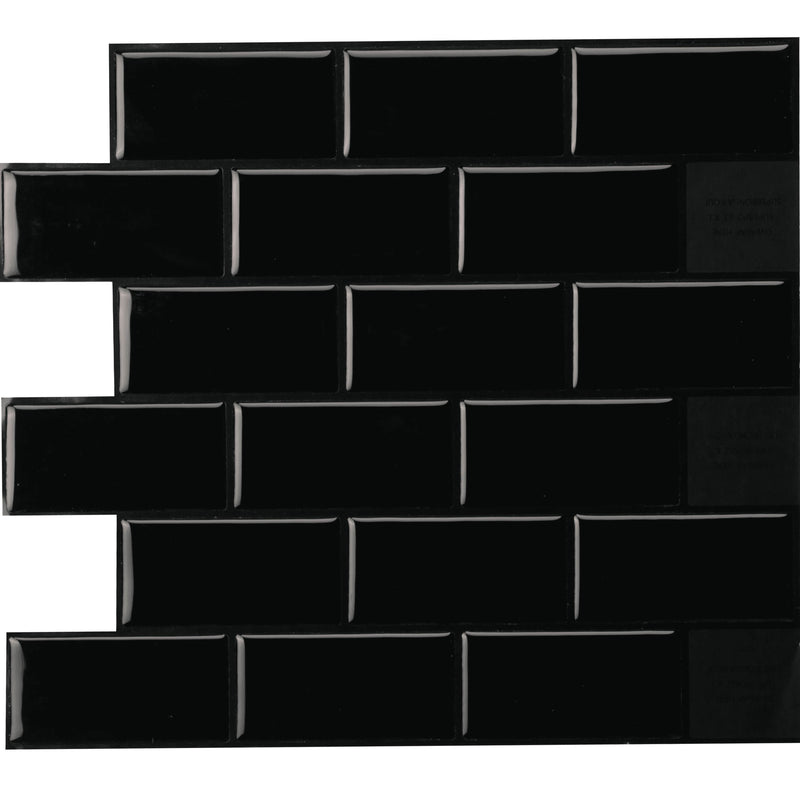 Subway black peel and stick backsplash tile smart tiles for kitchen, bathroom, vr and fireplace