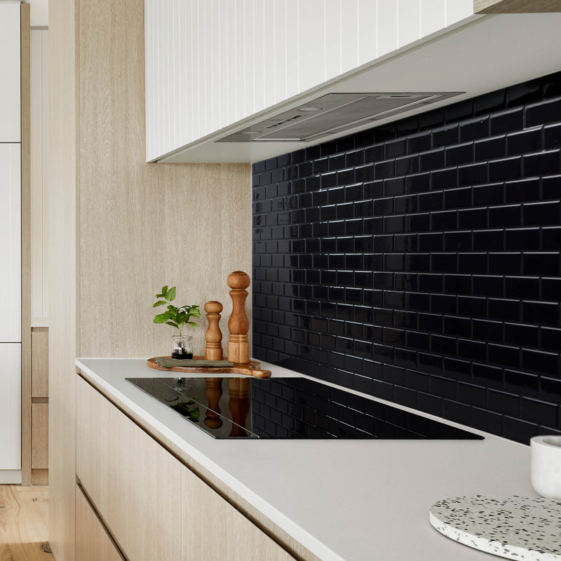 Subway black peel and stick backsplash tile smart tiles for kitchen, bathroom, vr and fireplace