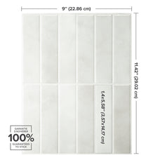 dimensions peel and stick backsplash tiles MOROCCO White Grey Smart Tiles