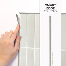 smart edge peel and stick backsplash tiles MOROCCO White Grey Smart Tiles