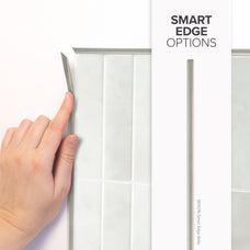 smart edge peel and stick backsplash tiles MOROCCO White Grey Smart Tiles
