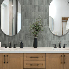 bathroom peel and stick backsplash tiles MOROCCO Grey Smart Tiles