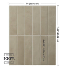 dimensions peel and stick backsplash tiles MOROCCO Beige Smart Tiles