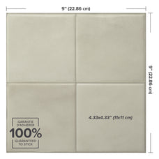 Dimensions peel and stick backsplash tile Zellige beige Smart Tiles
