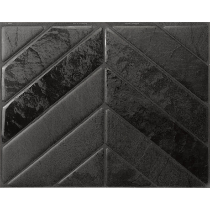 Chevron herringbone black peel and stick backsplash tile smart tiles for kitchen, bathroom, vr and fireplace