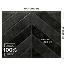 Dimensions peel and stick backsplash tile Chevron Herringbone black Smart Tiles