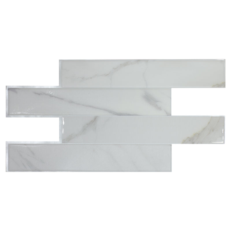NORWAY White peel and stick backsplash tile smart tiles for kitchen, bathroom, vr and fireplace