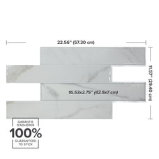 dimsensions peel and stick backsplash tiles NORWAY White Smart Tiles