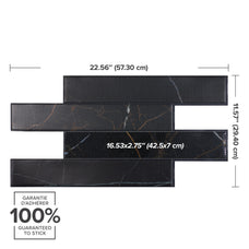 dimensions peel and stick backsplash tiles NORWAY Black Smart Tiles