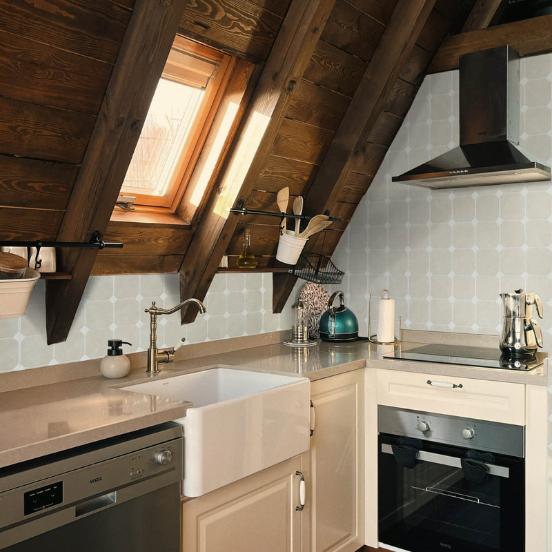 Betera beige white peel and stick backsplash tile smart tiles for kitchen, bathroom, vr and fireplace
