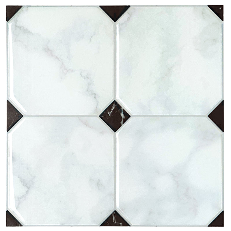 Betera white grey black peel and stick backsplash tile smart tiles for kitchen, bathroom, vr and fireplace