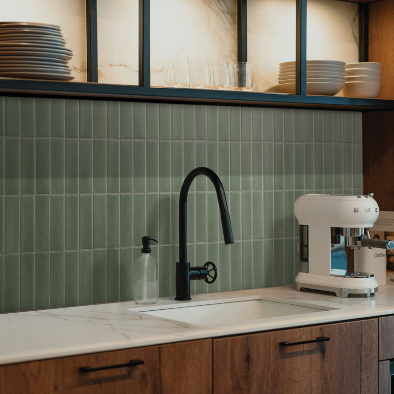 MOROCCO green peel and stick backsplash tile smart tiles for kitchen, bathroom, vr and fireplace