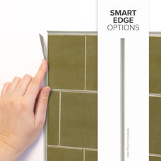 Green peel-and-stick backsplash tile Smart Tiles Smart Edge