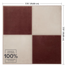 Dimensions peel and stick backsplash tile Damier Eldora red and white checkboard Smart Tiles