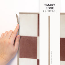 Smart Edge peel and stick backsplash tile Damier Eldora red and white checkboard Smart Tiles
